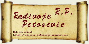 Radivoje Petošević vizit kartica